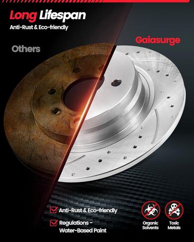 Rear Automotive Replacement Brake Kit, Drilled Slotted Rotors Kit Compatible with 2004-2012 Chevy Malibu, 2005-2008 Chevy Cobalt|Brake Rotors and Brake Pads|270mm(10.6in)|D1033-7937 & 55094 in Saudi Arabia