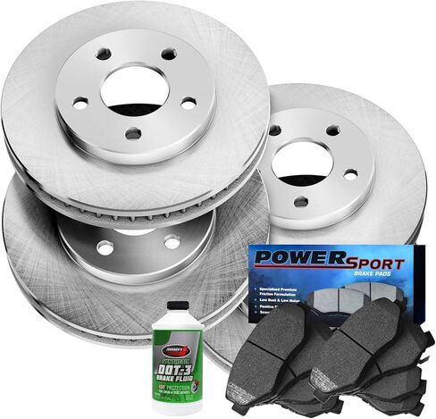 Power Sport Front and Rear Brake Kit For 2003-2005 Chevrolet Astro, GMC Safari; 2002 Chevrolet Avalanche; 1999-2007 Chevrolet Silverado| Blank Brake Rotors| Semi Metallic Brake Pads and Rotors Kit in Saudi Arabia