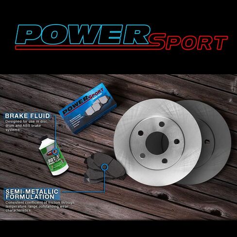 Power Sport Front and Rear Brake Kit For 2003-2005 Chevrolet Astro, GMC Safari; 2002 Chevrolet Avalanche; 1999-2007 Chevrolet Silverado| Blank Brake Rotors| Semi Metallic Brake Pads and Rotors Kit in Saudi Arabia