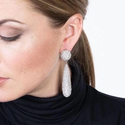 Kenneth Jay Lane Rhinestone Drop Pierced Earrings in Saudi Arabia
