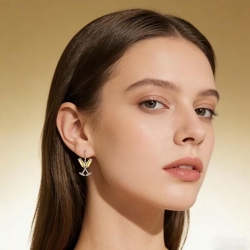 Champagne Earrings 18K Gold Plated Champagne Bottle Dangle Drop Earrings Wine Jewelry Gifts for Women in Saudi Arabia