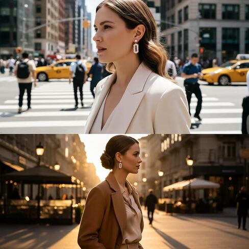 أقراط متدلية من الزركونيا المكعبة باللؤلؤ للنساء، أقراط متدلية هندسية من الفضة الإسترليني لحفلات الزفاف كل يوم in Kuwait