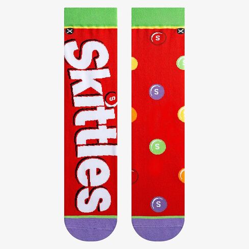 Odd Sox - جوارب Skittles Split Crew - منتجات حلوى الحلوى الجديدة - ملابس من مزيج القطن الناعم - مقاس كبير مناسب للجنسين - هدية ممتعة رائعة للرجال والنساء والمراهقين in Saudi Arabia