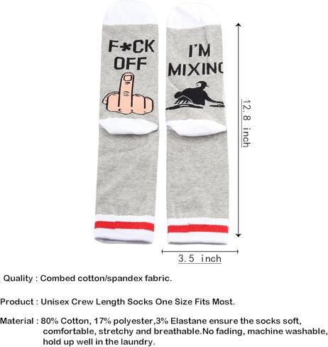 WCGXKO Production Gift Funny DJ Socks DJ Gift Best Friend Gift Mixing Gift Funny Mature Musician Socks (I'M MIXING) in Saudi Arabia