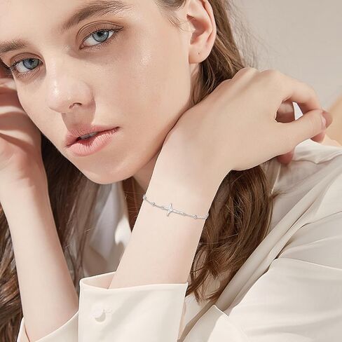 Catholic Rosary Bracelet for Women 925 Sterling Silver Crucifix Cross Virgin Mary Medal Beaded Chain Religious Jewelry Gift for Her in Kuwait