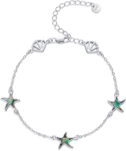 Cuoka Abalone Starfish Bracelet for Women S925 Silver Plated Adjustable Shell Sea Beach Ocean Bracelet Summer Beach Jewelry in Saudi Arabia