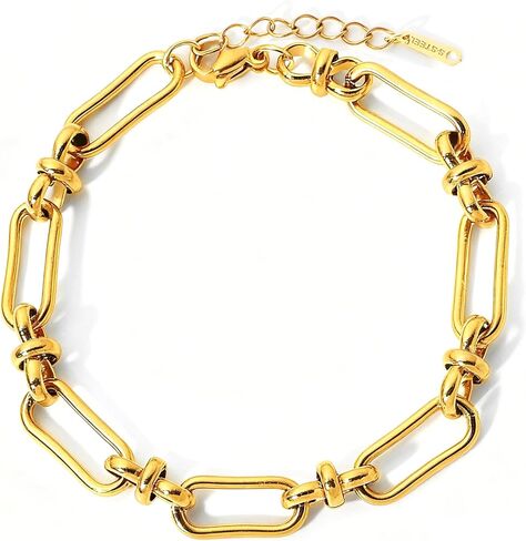 14k Chunky Gold Plated Rope Link Bracelets for Women And Men, Charm Stainless Steel Bracelets Non Tarnish,Cuba Chain Bangle(Style B) in Saudi Arabia