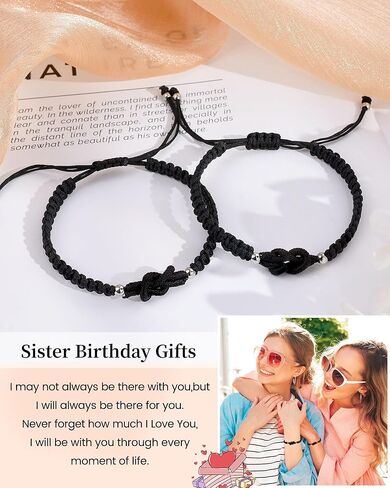 VU100 هدايا أخت صديق للنساء هدايا عيد ميلاد لأساور صداقتها لأساورتين متطابقتين للنساء عيد الميلاد هدايا عيد الميلاد لأفضل صديق أخت Bestie in Kuwait