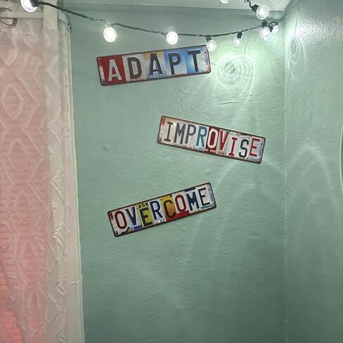 Vintage Street Sign Dream Big Work Hard Make It Happen Wall Decor Metal Tin Signs Poster - 3 PCS in Kuwait