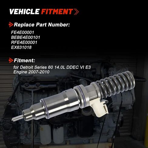 6PCS FE4E00001 RFE4E00001 EFE4E00001 EX631018 Electronic Fuel Injector for Detroit Series 60 14.0L DDEC VI E3 Engine 2007-2010 Medium Heavy Duty in Saudi Arabia