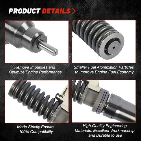 6PCS FE4E00001 RFE4E00001 EFE4E00001 EX631018 Electronic Fuel Injector for Detroit Series 60 14.0L DDEC VI E3 Engine 2007-2010 Medium Heavy Duty in Saudi Arabia