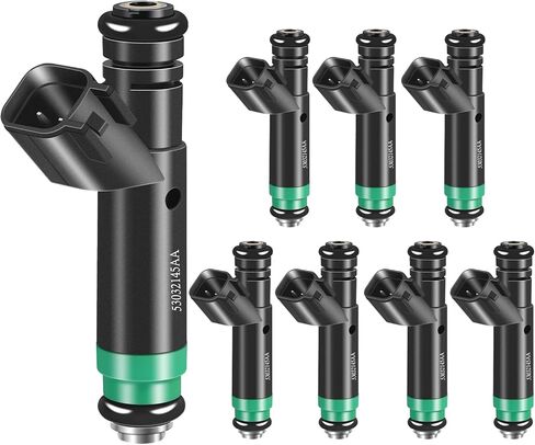 Fuel Injectors Set of 8 Compatible with Dodge for Dakota Durango 2001-2003, for Ram 1500 2002-2003, for Jeep for Grand Cherokee 2001-2002, Replace 53032145AA FJ475 812-12144 in Kuwait
