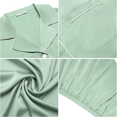 Joyaria Cooling Pajamas Shorts Set Lightweight Button Down PJs Women Summer Ultra Soft Stretchy Silk Satin Sleepwear in Kuwait