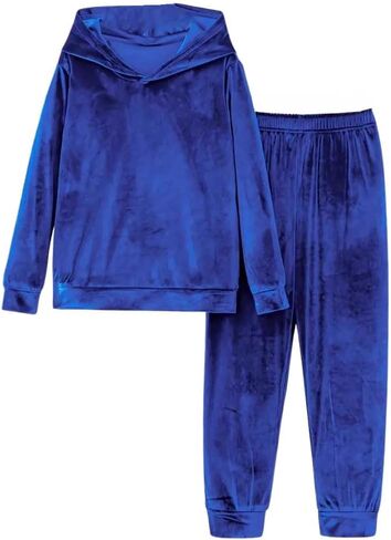Womens 2 Piece Sweatsuits Set Fall Lounge Pajama Set Velvet Long Sleeve Hoodie Jogging Suit in Saudi Arabia