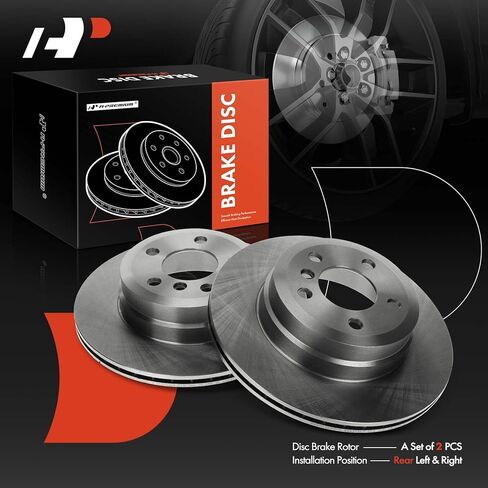 A-Premium 13.58 inch (345mm) Rear Vented Disc Brake Rotors Compatible with Select BMW Models - X5 2007-2018 X6 2009-2019, 2-PC Set in Saudi Arabia