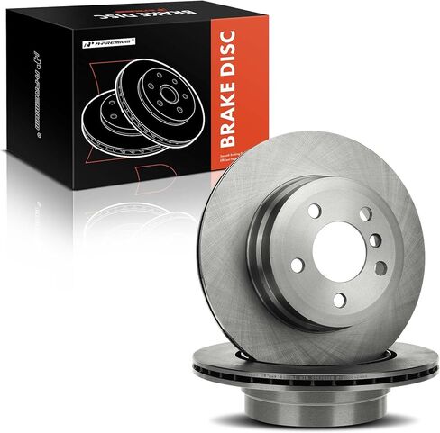 A-Premium 13.58 inch (345mm) Rear Vented Disc Brake Rotors Compatible with Select BMW Models - X5 2007-2018 X6 2009-2019, 2-PC Set in Saudi Arabia