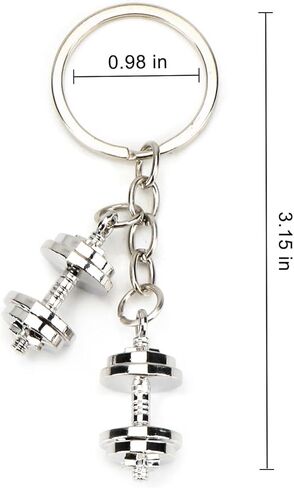 Dumbbell Keychain for Men Fitness Themed Metal Keyring with Dual Weight Charms Dumbbell Keycharms in Saudi Arabia