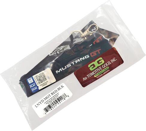 AU-TOMOTIVE GOLD INC. Officially Licensed Lanyard Keychain for Ford Mustang GT (White/Red on Black) in Saudi Arabia