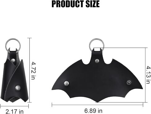 Car Keychain, Leather Bat Shape Vehicle Key Chain, Automotive Keyring Holder Accessories, Universal for Most Cars (White/Black) in Saudi Arabia