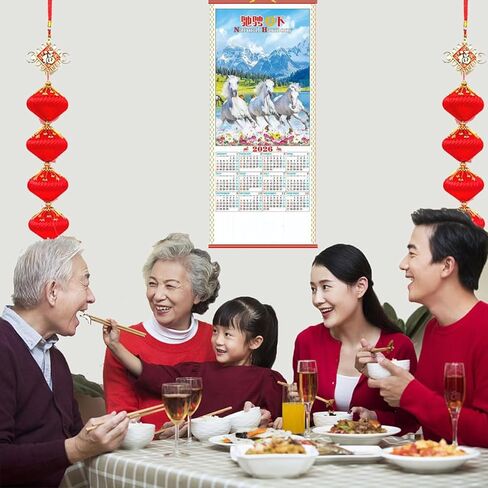 2025 Chinese Wall Calendar, 2025 Zodiac Snake Wall Calendar, Year of The Snake Calendar Chinese Scroll Calendar for New Year Hanging Chinese New Year Spring Office Home Office Decoration (254005) in Kuwait