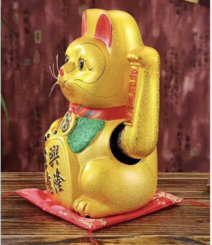 FANCYPUMPKIN 9" Lucky Cat Waving Arm Cat Asian Waving Lucky Cat-A in Saudi Arabia