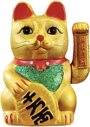 FANCYPUMPKIN 9" Lucky Cat Waving Arm Cat Asian Waving Lucky Cat-A in Saudi Arabia