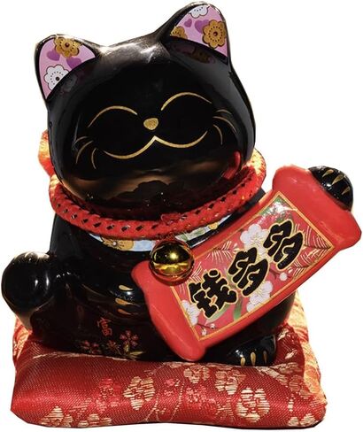 FANCYPUMPKIN 9" Lucky Cat Waving Arm Cat Asian Waving Lucky Cat-A in Saudi Arabia