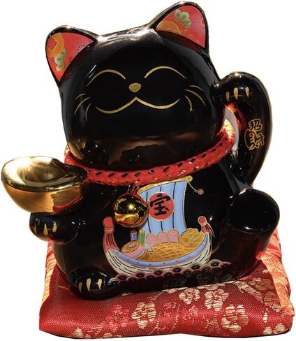 FANCYPUMPKIN 9" Lucky Cat Waving Arm Cat Asian Waving Lucky Cat-A in Saudi Arabia