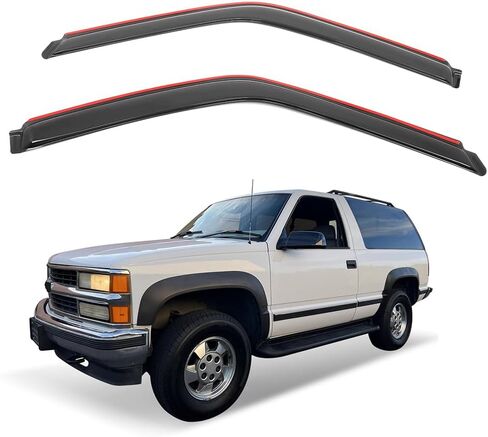 in Channel Window Visor Deflectors, Compatible with 1988-1998 Chevy GMC C/K 1995-1999 Tahoe 2Dr 1992-1999 Yukon 2Door, Acrylic Smoke/Tinted Slim Style Window Rain Guards, 2 Pieces in Saudi Arabia