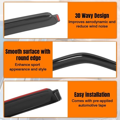 in Channel Window Visor Deflectors, Compatible with 1988-1998 Chevy GMC C/K 1995-1999 Tahoe 2Dr 1992-1999 Yukon 2Door, Acrylic Smoke/Tinted Slim Style Window Rain Guards, 2 Pieces in Saudi Arabia