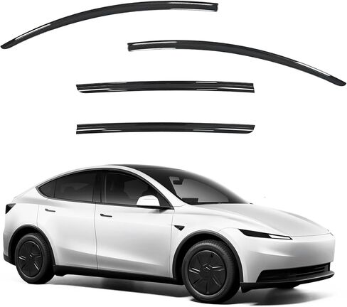 Window Visors Rain Guards Compatible with Tesla Model Y 2020-2025, Side Window Wind Deflectors Vent Shades Out-Channel Accessories, Dark Smoke 4 Pcs, 2021 2022 2023 2024 in Saudi Arabia