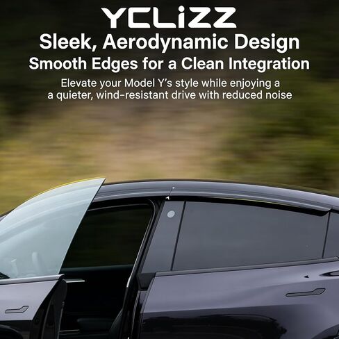 Window Visors Rain Guards Compatible with Tesla Model Y 2020-2025, Side Window Wind Deflectors Vent Shades Out-Channel Accessories, Dark Smoke 4 Pcs, 2021 2022 2023 2024 in Saudi Arabia