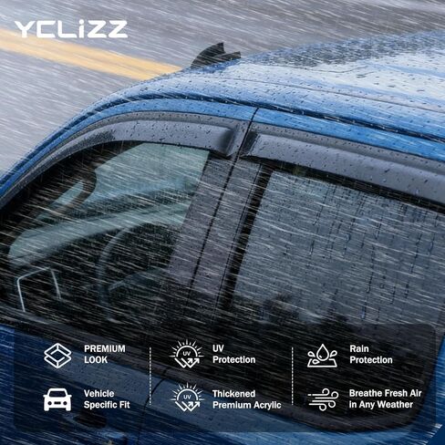 Window Visors Rain Guards Compatible with Tesla Model Y 2020-2025, Side Window Wind Deflectors Vent Shades Out-Channel Accessories, Dark Smoke 4 Pcs, 2021 2022 2023 2024 in Saudi Arabia
