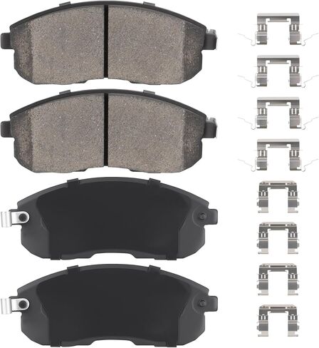 Front Ceramic Disc Brake Pads Set for Nissan 350Z/Altima/Cube/Sentra/Versa/Juke/Maxima, for INFINITI G20/G35/I30/I35, for Suzuki SX4, 4PCS(With Hardware) in Saudi Arabia