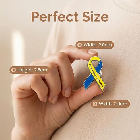 Down Syndrome Awareness Brooch Ribbon Badge Lapel Pins Down Syndrome Awareness Pin Clothing Accessories Decoration for Women and Men in Saudi Arabia