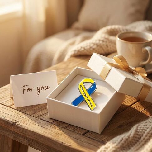 Down Syndrome Awareness Brooch Ribbon Badge Lapel Pins Down Syndrome Awareness Pin Clothing Accessories Decoration for Women and Men in Saudi Arabia