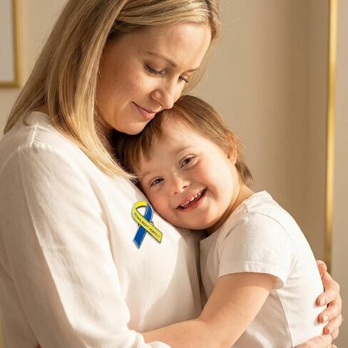 Down Syndrome Awareness Brooch Ribbon Badge Lapel Pins Down Syndrome Awareness Pin Clothing Accessories Decoration for Women and Men in Saudi Arabia
