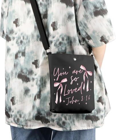 WCGXKO Bible Verse Inspired Crossbody Bag You are so Loved John 3:16 Christian Quote Gift Jesus Gift in Saudi Arabia