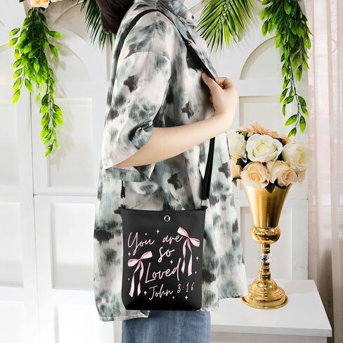 WCGXKO Bible Verse Inspired Crossbody Bag You are so Loved John 3:16 Christian Quote Gift Jesus Gift in Saudi Arabia
