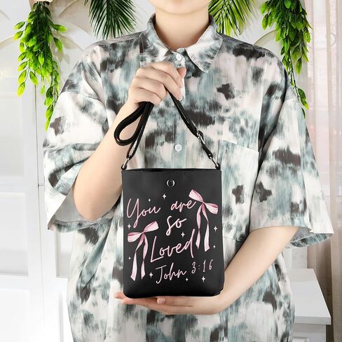 WCGXKO Bible Verse Inspired Crossbody Bag You are so Loved John 3:16 Christian Quote Gift Jesus Gift in Saudi Arabia