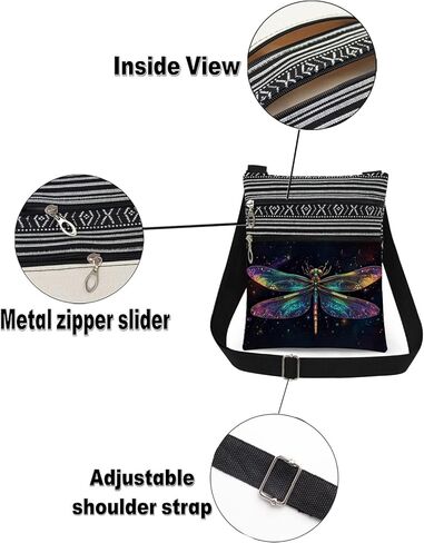 Dragonfly Crossbody Bag Starry Night Sky Dragonfly Messenger Bag Adjustable Strap Purse for Adults Unique Gift for Her Nature Lovers Birthday Present for Friend in Saudi Arabia