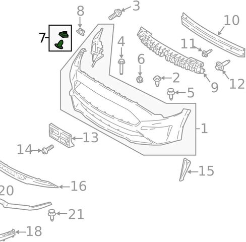 Right Passenger Side Front Bumper Support Bracket for Ford Mustang 2018-2023 JR3Z-17C947-B in Kuwait