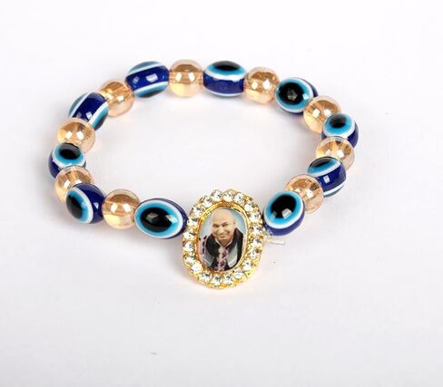 SATVIK 5 Pc Evil Eye Jai Guruji Beads Bracelet Handmade Bracelets Jai Chhatarpur Guruji Blessing Positive Vibes Shukrana Satsang Jai Guru Ji Maharaj Wrist Band Bulk Return Gifts in Saudi Arabia