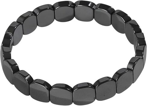 سوار الهيماتيت للرجال، سوار الهيماتيت الأسود، أنيق ومتين، قابل للتعديل من أجل الراحة، مجوهرات من الحجر الطبيعي in Kuwait