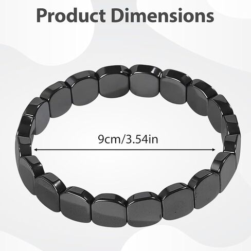 سوار الهيماتيت للرجال، سوار الهيماتيت الأسود، أنيق ومتين، قابل للتعديل من أجل الراحة، مجوهرات من الحجر الطبيعي in Kuwait
