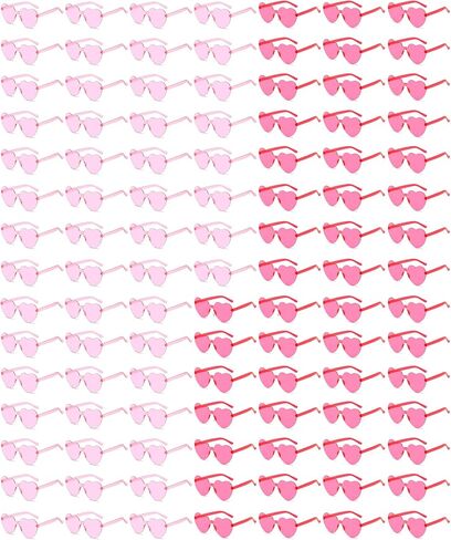20 زوجًا من النظارات الشمسية على شكل قلب للنساء نظارات ملونة ممتعة وعصرية وشفافة على شكل قلب لصالح الحفلات in Kuwait
