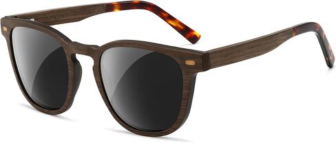 SUNGAIT Vintage Wood Sunglasses for Men Square Polarized UV400 Walnut Ebony Rose Wood in Saudi Arabia