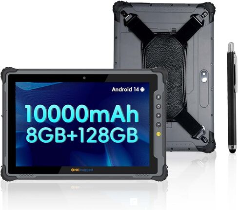 ONERugged Rugged Tablet M10T, 10.1 inch Andriod 12 Tablet, Octa-Core CPU 8GB+128GB, IP65 MIL-STD-810H Waterproof, 10000mAh, Industrial Outdoor Work PC w/ 13MP+5MP Camera, 4G LTE/WiFi 5/BT 5.1/NFC-Gray in Kuwait