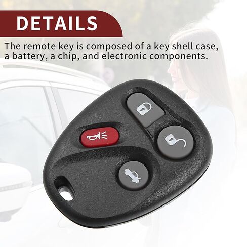 Keyless Entry Remote for Cadillac CTS 2003-2007 315Mhz L2C0005T 4 Button Reusable | Control Replacement Car Key Fob 1 Pcs in Saudi Arabia