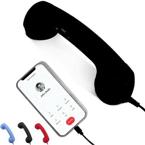 سماعة هاتف ريترو، سماعة هاتف ريترو للهاتف، هاتف سلكي من النوع سي ريترو، جهاز استقبال بمقبض أرضي لمؤتمرات الفيديو المحمولة الخلوية (أسود) in Kuwait